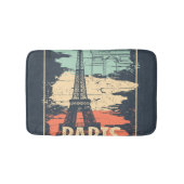 Tapis De Bain Typographie parisienne : affiche Eiffel abstraite. (Devant)