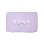 Tapis De Bain Typographie & Script Lilac Lavender Monogramme (Devant)