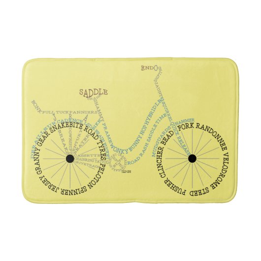 Tapis De Bain Typographie Vélo Vélo Vélo Vélo Vélo Mat Bain (Devant)