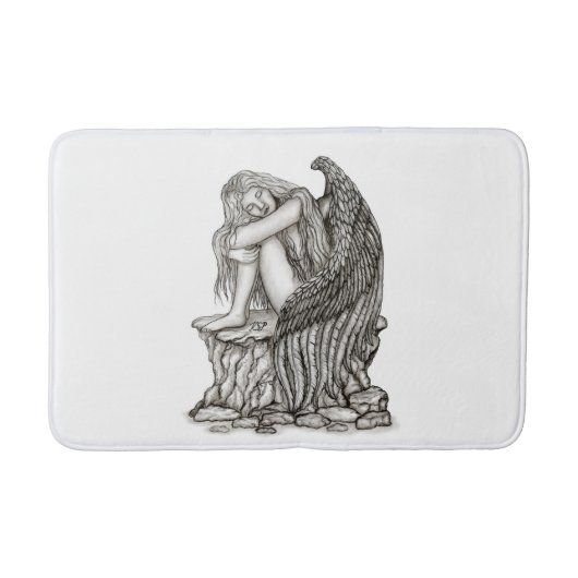 Tapis De Bain Un ange endormi sur la pierre (Devant)