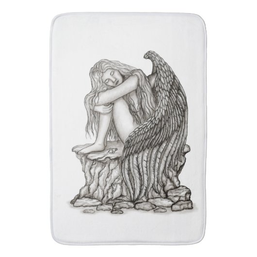 Tapis De Bain Un ange endormi sur la pierre (devant Vertical)