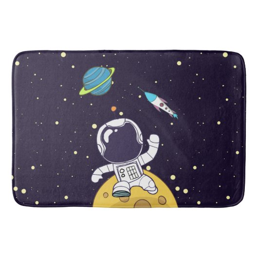 Tapis De Bain Un astronaute spatial explore l'espace extra-atmos (Devant)