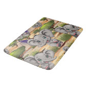 Tapis De Bain Un bébé éléphant qui sonne heureux dans la savane  (Angle)