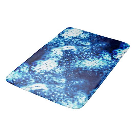Tapis De Bain Un bleu vif teinté ressemble à du verre dépoli (Angle)