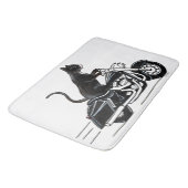 Tapis De Bain Un Chat Noir À La Moto (Angle)