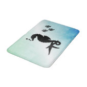 Tapis De Bain Un cheval de mer dans le vert (Angle)