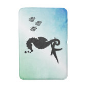 Tapis De Bain Un cheval de mer dans le vert (Devant (Vertical))