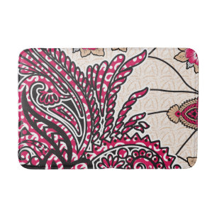 Tapis De Bain Un design cachemire décoratif avec rouge vif et ép