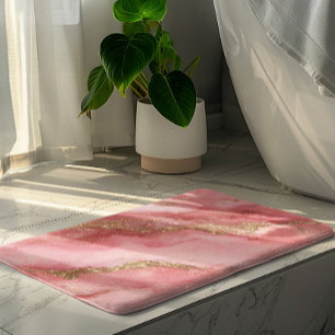 Tapis De Bain Un fond en marbre rose luxueux