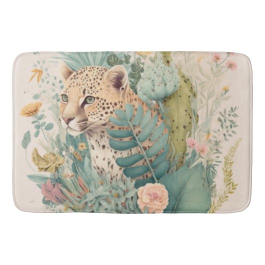 Tapis De Bain Un léopard derrière la coutume du buisson (Devant)