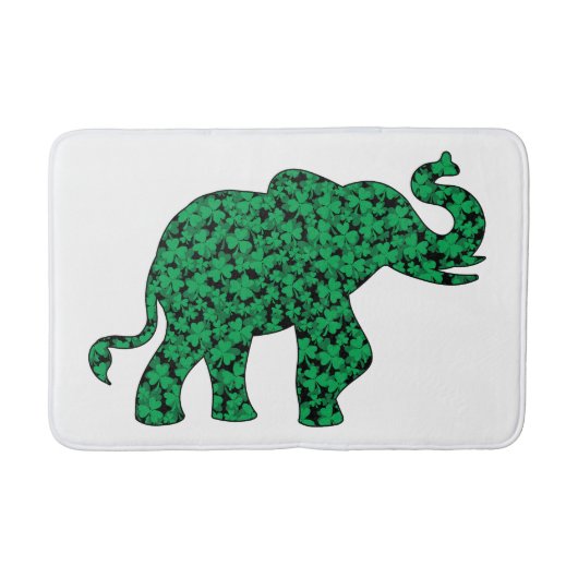 Tapis De Bain un mignon éléphant composé de shamrocks (Devant)