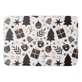 Tapis De Bain Un Motif de Noël noir et blanc (Devant)