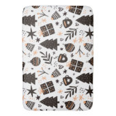 Tapis De Bain Un Motif de Noël noir et blanc (devant Vertical)