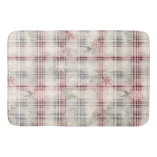 Tapis De Bain Un Tartan de Noël Floral Design série #13 (Devant)