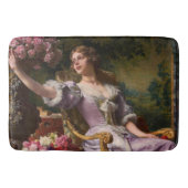Tapis De Bain Une Dame En Robe Lilac Avec Fleurs (Devant)