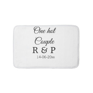 Tapis De Bain Une lettre initiale de nom de couple chaud date te