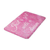 Tapis De Bain UNE PETITE FILLE AVEC UNE Parties scintillant rose (Angle)