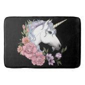 Tapis De Bain Unicorn blanc et Flowers (Devant)