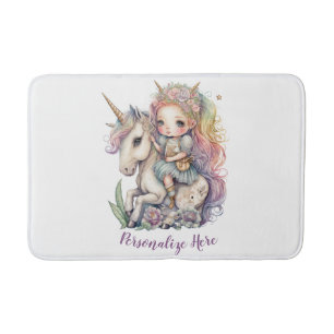 Tapis De Bain Unicorn Fairy Princess Rainbow Coloris Personnalis