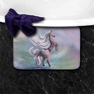 Tapis De Bain Unicorn magique Aquarelle couleur Imaginaire pas