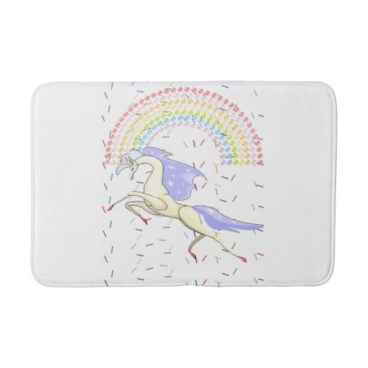 Tapis De Bain Unicorn, Rainbow Bathroom Bath Mat (Devant)