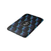 Tapis De Bain Unicorn Sparkles aqua blue ombre motif Monogramme (Angle)