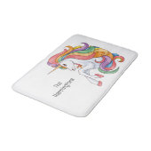 Tapis De Bain Unicorne couleur et texte personnalisé (Angle)