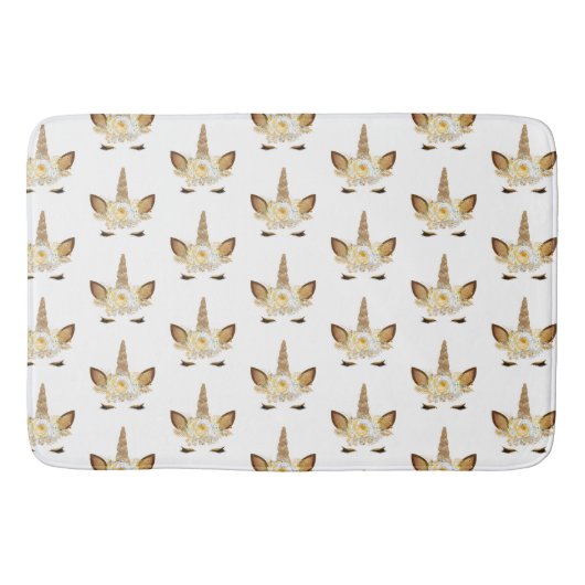 Tapis De Bain Unicorne d'étincelle dorée (Devant)