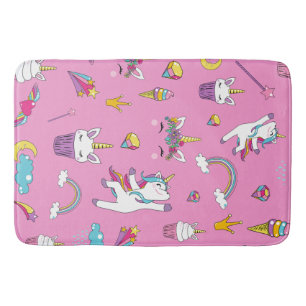Tapis De Bain Unicorne Fan Club motif rose