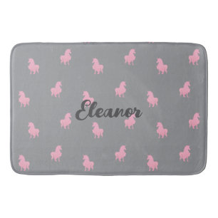 Tapis De Bain Unicorne rose invisible sur gris