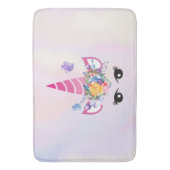Tapis De Bain Unicorne tendance avec couronne et papillons flora (devant Vertical)