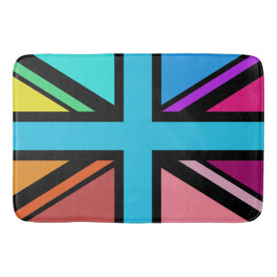 Tapis De Bain Union Jack/Drapeau Multicolore+Noir