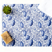 Tapis De Bain Unique Blue Toile Cocoa Chic Botanical Pattern