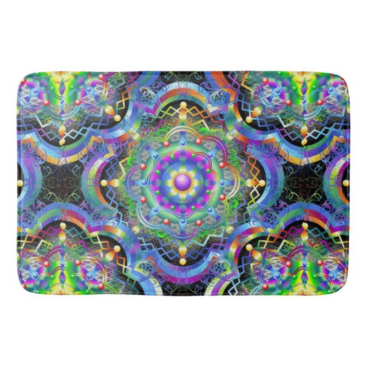 Tapis De Bain Univers Mandala Couleurs Psychédéliques (Devant)