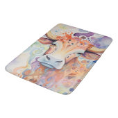 Tapis De Bain Vache à l'aquarelle Bulles Douce (Angle)