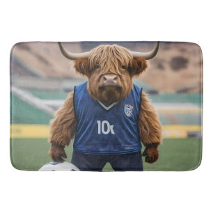 Tapis De Bain Vache Amusante Des Highlands, Vêtue Pour Le Footba