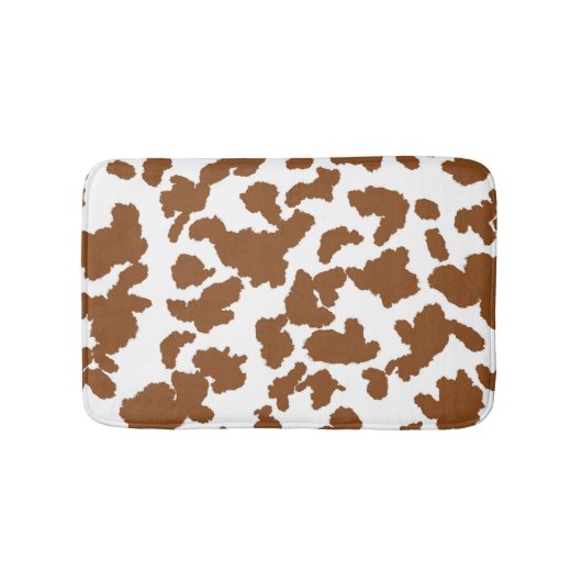 Tapis De Bain Vache Brown Et Blanche Cacher Motif fourrure (Devant)