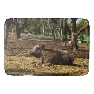 Tapis De Bain Vache C'Est Une Vie Agricole, Mousse Mémoire Bathm