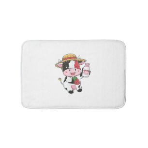 Tapis De Bain Vache de fraise Kawaii Anime Lait de fraise _7