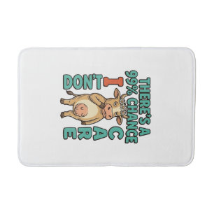 Tapis De Bain Vache drôle 99% de chance que je m'en fiche Graphi