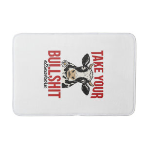 Tapis De Bain Vache drôle ailleurs conception de t-shirt vintage