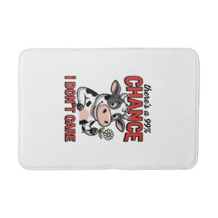 Tapis De Bain Vache Drôle Chance Je M'en Fiche Vintage
