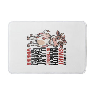 Tapis De Bain Vache mignonne insolente graphique vintage Smart M