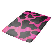 Tapis De Bain Vache rose chaud et noir (Angle)