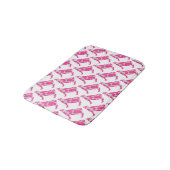 Tapis De Bain Vache rose et blanc Silhouette (Angle)