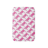 Tapis De Bain Vache rose et blanc Silhouette (Devant (Vertical))