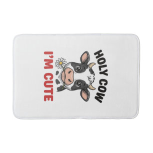 Tapis De Bain Vache sacrée je suis mignon Gravure vintage de vac