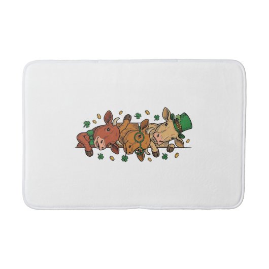 Tapis De Bain Vaches empilées mignonnes Saint Patrick Gravure vi (Devant)
