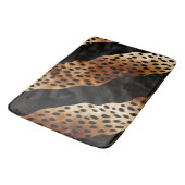 Tapis De Bain Vachette blanche à crème Brown noire (Angle)