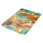Tapis De Bain Vachure de crème Brown Turquoise de l'Ouest (Angle)
